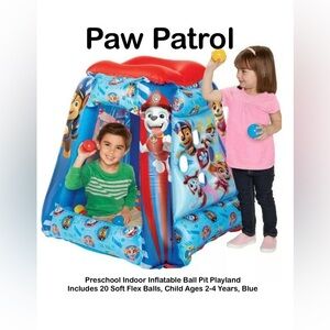 Paw Patrol Indoor Inflatable Ball Pit Playland + Soft Flex Balls, Ages 2-4 yrs